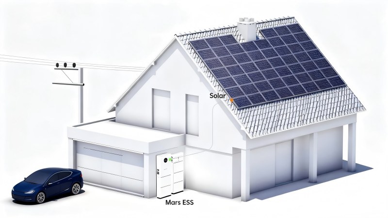 Cara Pasangan Panyimpen Energi Kahanan Kahanan Karo Gendheng Solar kanggo Sistem Energi Energi
