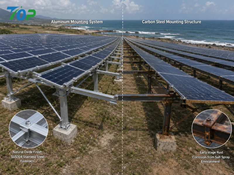 Aluminium vs Carbon Steel: Sistem Pemasangan Solar Apa Luwih Apik kanggo Lingkungan Pesisir?