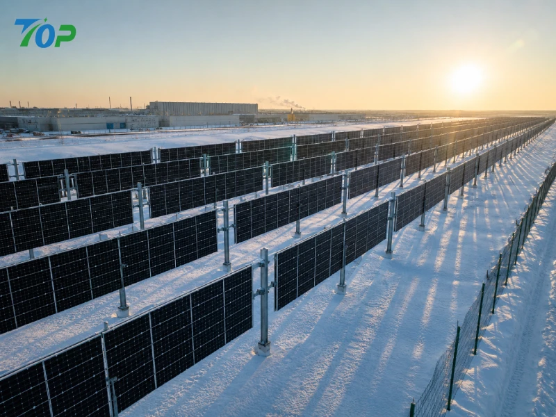Surya Vertikal ing Wilayah Salju: Keuntungan Teknik Sistem PV Vertikal ing Kahanan Musim Dingin
